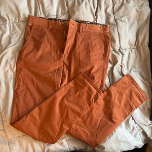 Denim & Flower Men's Slim Fit Power Stretch Pants | Burnt Orange Color